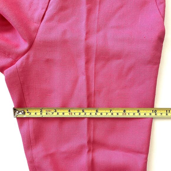 Diane Von Furstenberg Women Linen-Like Cropped Tapered Pants Trousers Pink - Picture 10 of 16